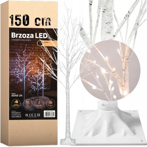 Albero di Natale a LED in betulla 150 cm 72 diodi freddi Zimna (1/5)