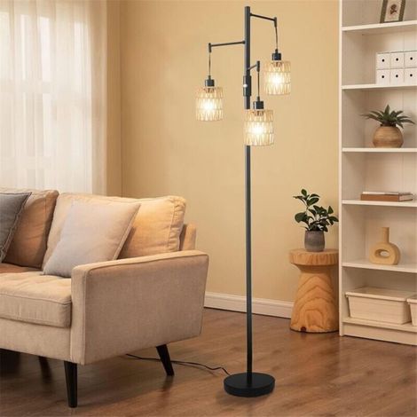 Paquet de 2 abat-jour en rotin tissés main, 59 x 5 pouces, pour remplacement de lampadaires ou suspensions PZCC.