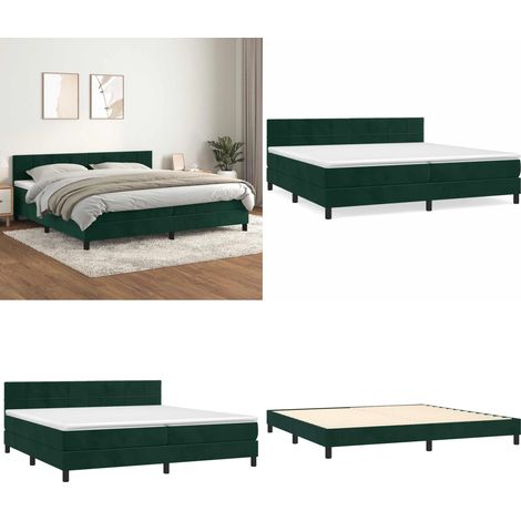 Boxspringbett mit Matratze Dunkelgrün 200x200 cm Samt - Boxspringbett - Samtbett - Doppelbett - Luxusbett - Grünes Bett - Home & Living (1/5)