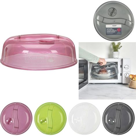 Cloche micro-ondes 26 cm en plastique PP – Capuchon amovible pour vapeur – Évite projections alimentaires difficiles à nettoyer (1/5)