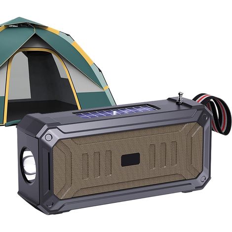 Haut-Parleur de Charge Solaire, Haut-Parleur Portable à énergie Solaire Haut-parleur extérieur Antichoc multifonctionnel pour la randonnée, le cyclis (1/5)