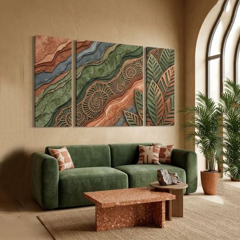 Pintura Nalesili, Estructura de Tela, Madera Nobilitada, 90x90h cm Multicolor (1/3)