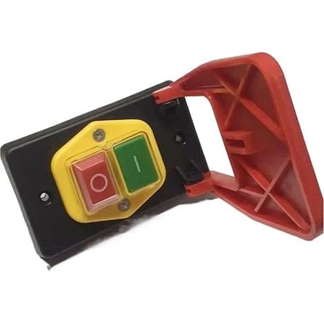 Botón pulsador de parada de emergencia, cubierta roja, 16 A, protección contra sobretensión/desconexión, interruptor de arranque electromagnético, 1 unidad (4 pines, 240 V-250 V) (1/5)