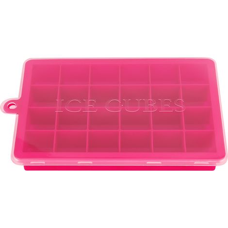 Moule à glaçons carré en silicone à 24 cavités, moule à pudding, ustensile de cuisine (rose rouge) (1/4)