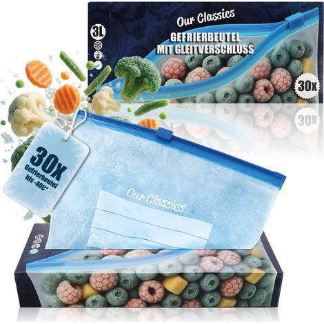 30x Sacs congélation 3L avec fermeture, Pochettes s (1/5)