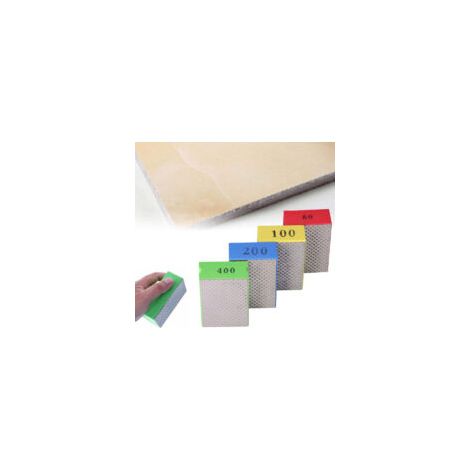 Lot de 4 tampons de polissage diamant – 4 niveaux de rugosité 60/100/200/400 – Pour polissage pierre, céramique, verre (1/5)