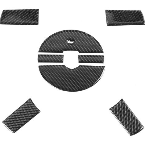 8 Pièces Couvercle Décoratif Volant Autocollant Fibre Carbone Compatible Dodge Challenger 2008-2010 Type B (1/5)