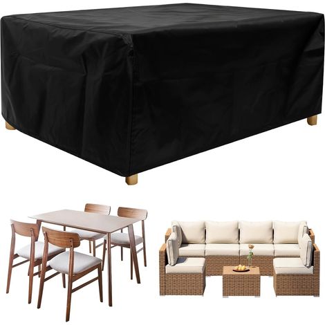 Housse de protection pour meubles de jardin imperméable hiver - 170x97x71 cm - Tissu Oxford résistant avec aérations - Pour table terrasse
