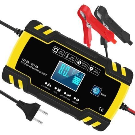 Chargeur intelligent 12 V / 24 V, 8 A, 3 étapes pour batteries automobiles, motos et camions – Fonction de maintien de charge et régénération automatique – Compatible AGM, gel, plomb-acide et SLA (6–1 (1/5)