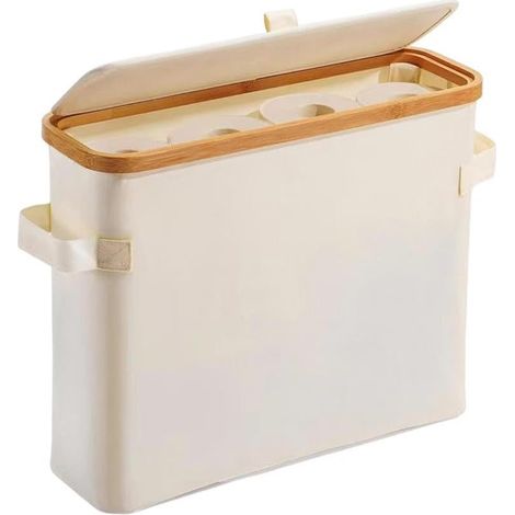 Panier de rangement papier toilette, rouleau en tissu pliable (1/5)