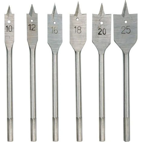 Juego de brocas de pala VOREL, 6 piezas, 10 x 25 mm, 22500