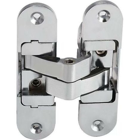 Charnière invisible 3D. Inox satiné.2 pièces，30×110mm (gauche + droite) (1/5)