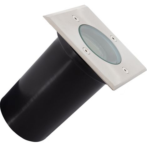 Foco Exterior Empotrable Suelo Cuadrado Inox GU10 Cenit Plateado (1/5)