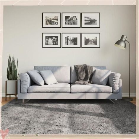 Tapis - VINGVO - HUARTE (375004) - Anthracite - 200x200 cm - Antidérapant, lavable 30°C (1/5)