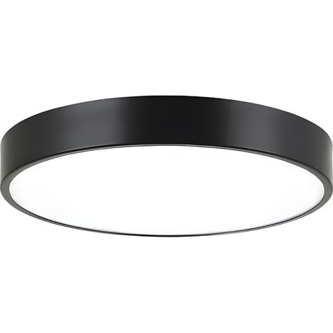 Lámpara de techo LED redonda de 40 cm, blanca neutra, 24 W, moderna. Lámpara de techo LED redonda negra de 40 cm, blanca cálida. (1/5)