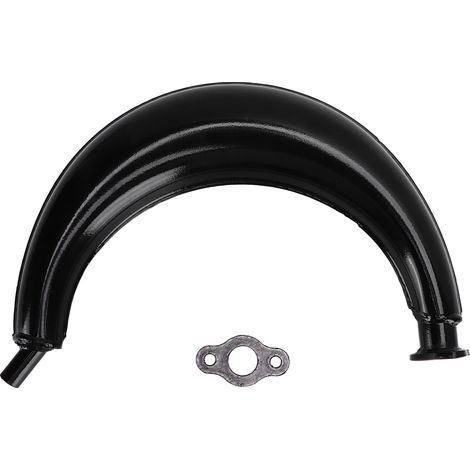 Tuyau D'échappement de Silencieux en Demi-lune Chromé, Alliage D'acier 40mm/1.58in pour Moteurs 2 Temps 49cc 60cc 66cc 80cc Vélos Motorisés Silencieux. (1/5)