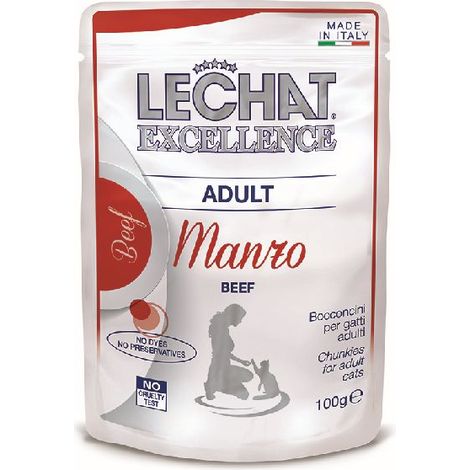 Lechat Excellence Bocconcini in busta 100gr - Adulto, Manzo