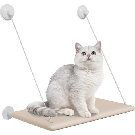 1 Hamac pour chat, lit de fenêtre avec ventouses, couverture douce lavable, siège solaire pour animaux domestiques (1/5)