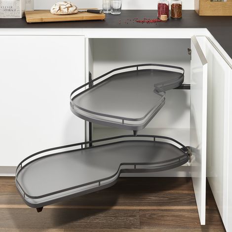 Kesseböhmer LeMans II Eckschrank-Beschlag links 500 mm anthrazit