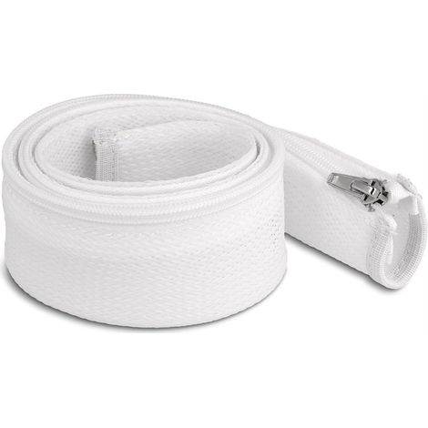 DeLOCK Manchon tressé avec fermeture Éclair résistant à la chaleur, 1 m x 50 mm, blanc (20823)
