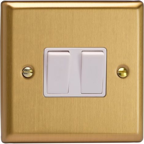 Varilight 2-Gang 10A 1- or 2-Way White Rocker Switch