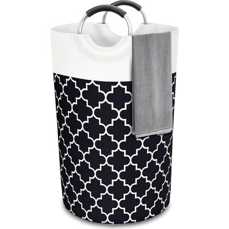 Cesta para la ropa, 82L gran cesta plegable e impermeable para ropa sucia, cesta para el baño (1/5)