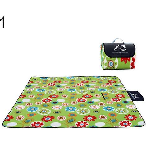 Nouveau tapis de camping/pique-nique/salon de plage imperméable à rayures fleuries tendance