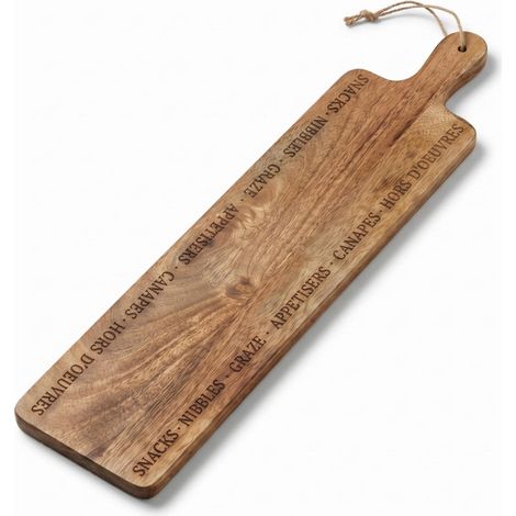 HOMESCAPES Etched Canapes Chopping Board, 16 x 70 cm (1/5)