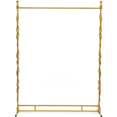 Perchero, perchero dorado de metal independiente, perchero cuadrado para exhibir vestidos, vestidos de boda y de noche (205 x 150 cm) (1/5)