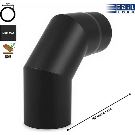 Coude 90° émaillé noir mat Edilinox Diamètre 130 (1/2)