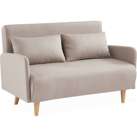 sweeek - 2-Sitzer Sofa, Stoff, Beige