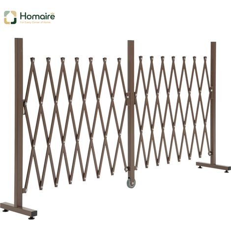 HOMAIRE Scherengitter Absperrgitter ausziehbar Aluminium Braun für Garten