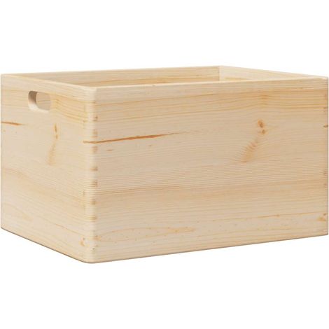 Boîte en bois avec poignées 40x30x23 cm bois de pin massif CFW289169 (1/5)