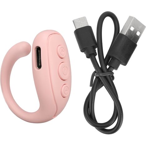 Télécommande Bluetooth pour téléphone portable, tourne-page TikTok, télécommande multifonctionnelle pour selfies et lecture de romans, rose
