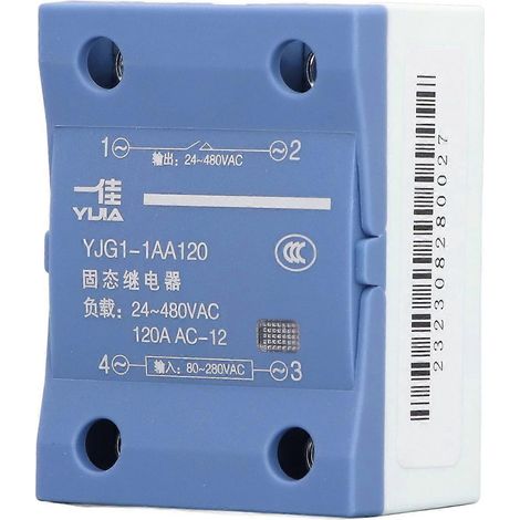 AC/AC-Halbleiterrelais 120 A, Eingang AC 80–280 V, Ausgang AC 24–480 V, Spannungsregler, einphasig (1/4)