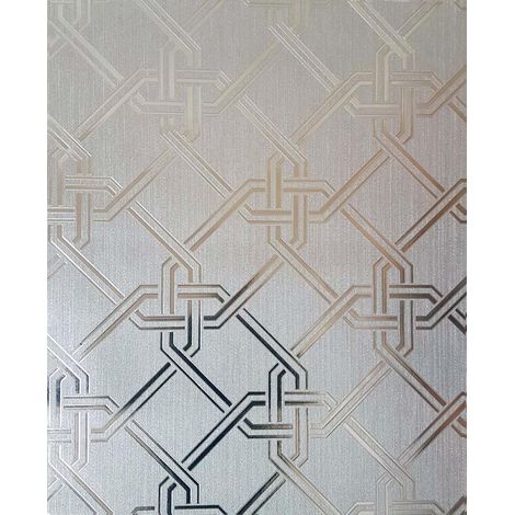 Silver Geometric Foil Wallpaper Metallic Vinyl Textured Shimmer Arthouse Gianni (1/4)