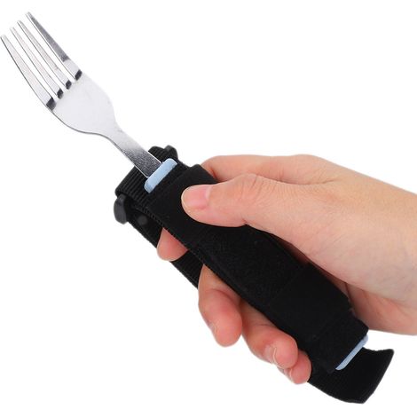 Cuillère et fourchette flexibles rotatives, ustensiles de cuisine pour personnes handicapées et personnes âgées (1/5)