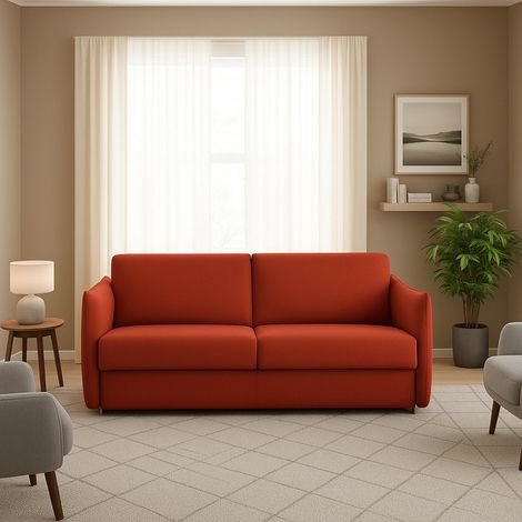 Sofa 3-Sitzer Severo, Abnehmbar & Waschbar, Made in Italy, Armlehnen, 200x95 cm, Orange (1/4)
