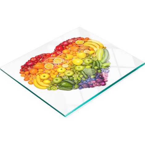 Tablero decorativo multifuncional de vidrio templado con forma de coraz贸n vegetal, 60x52 cm