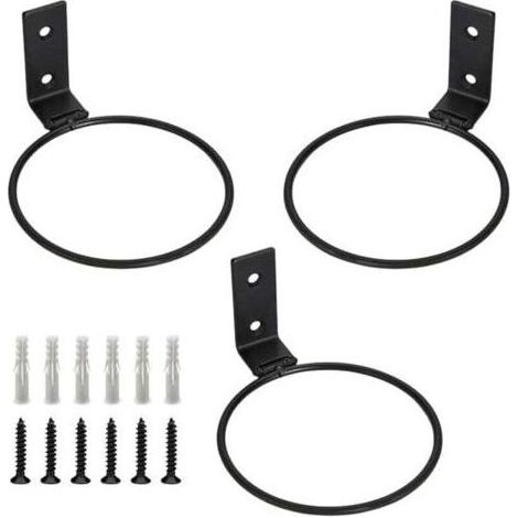 3 Pièces Supports Muraux pour Pot de Fleurs Anneau de Support de Pot de Fleur Plante Exterieur Porte Pots Anneau Titulaire Pliable Support Jardinière Metal avec Vis pour Intérieure Extérieur (1/5)