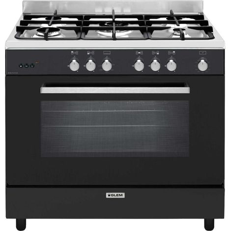 Glemgas – Piano de cuisson tout gaz 5 foyers – Type de plaque : gaz – Classe énergétique A – Volume cavité principale 109L – Non double four