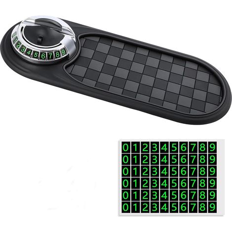 Tapis antidérapant multifonction avec support de téléphone rotatif pour voiture, tapis universel pour tableau de bord de voiture avec numéro de stationnement temporaire, support de véhicule (1/5)