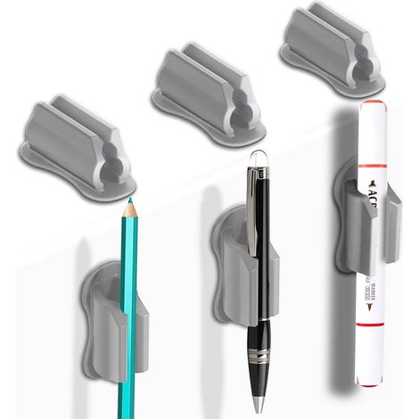 Porte-stylo mural adhésif, porte-stylo de bureau, porte-stylo en silicone pour bloc-notes, porte-marqueur adhésif pour bureau, fournitures scolaires pour organiser le bureau de la classe (1/5)