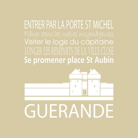 Tableau sur toile Guérande beige 30x30 cm - Impression sur Toile Murale Décorative - Image imprimée en HD sur Toile - Toile sur Châssis en Bois FSC - Fabriqué en France (1/4)