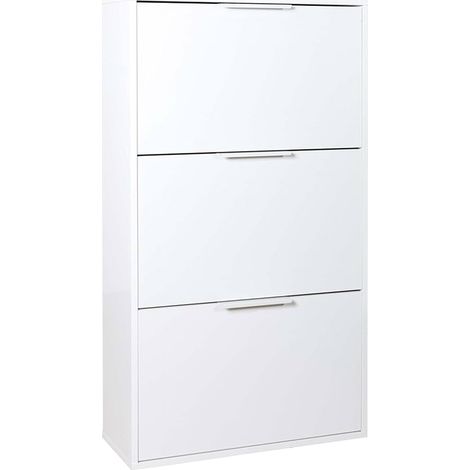 SCARPIERA 3 RIBALTE DOPPIE LINEA 'ESPRESSO' cm. 25 x 65 x h.120 - bianco  - COMPOSAD