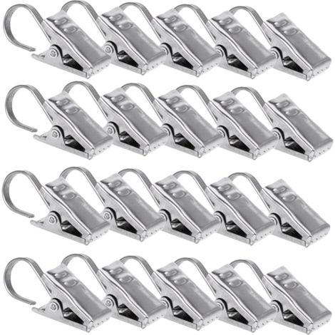 Lot de 20 pinces à rideaux en acier inoxydable, idéales pour les auvents de camping-car, les photos et les décorations de fête. (1/5)
