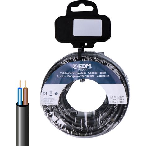 Carrete manguera tubular vv-k06/1kv 2 x 1,50 mm², negra, 5 m (1/2)