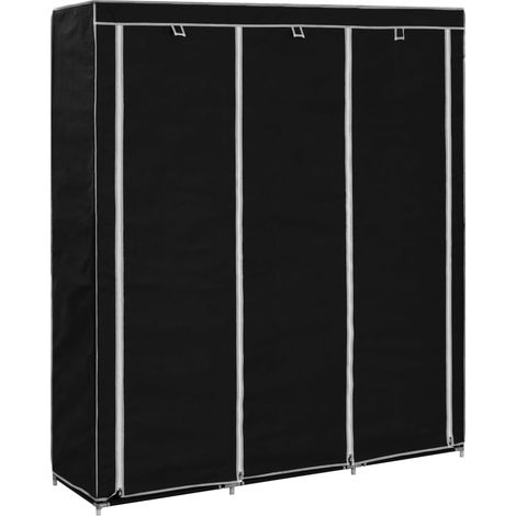 vidaXL Armadio con Scomparti e Aste Nero 150x45x175 cm in Tessuto (1/5)