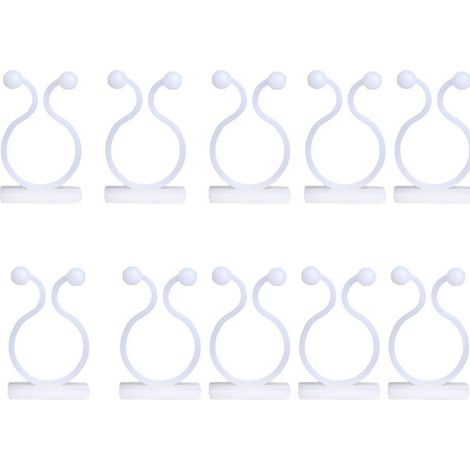 Kaelt - Clips pour Plantes Grimpantes Clips de Vigne Auto-adhésifs Plante Grimpante Support Tuteur Clips 10pcs, pour Plantes Grimpantes Interieur Bureau Câble de Fixation (blanche)