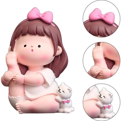Figura de chica haciendo yoga tipo B, dibujos animados, enamorada, decoración para coche, resina, 50 g, modelo B adorable (1/3)